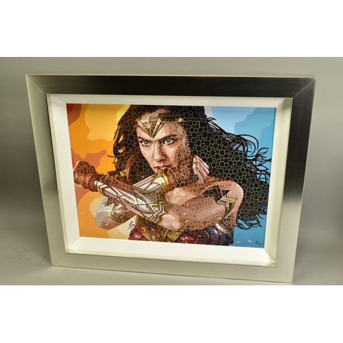 305 - PAUL NORMANSELL (BRITISH 1978) 'THE TIME IS NOW' a portrait of Gal Gadot in her role as Wonder Woman... 