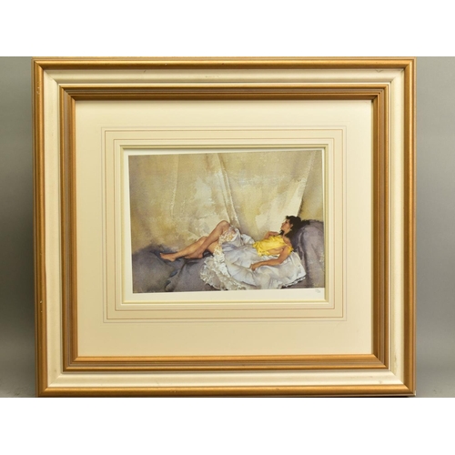 307 - WILLIAM RUSSELL FLINT (1880-1969), 'CECILIA RECLINING', unsigned limited edition print of a female f... 