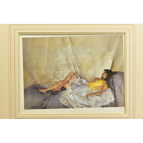 307 - WILLIAM RUSSELL FLINT (1880-1969), 'CECILIA RECLINING', unsigned limited edition print of a female f... 