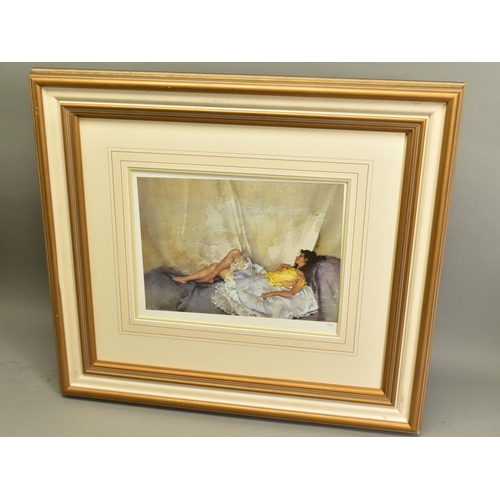 307 - WILLIAM RUSSELL FLINT (1880-1969), 'CECILIA RECLINING', unsigned limited edition print of a female f... 