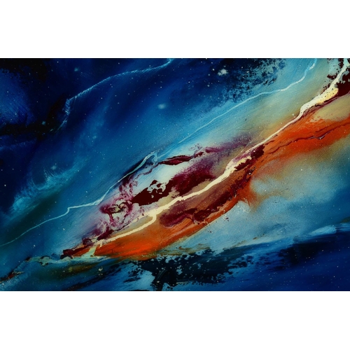 309 - JULIE ANN SCOTT (BRITISH CONTEMPORARY) 'YOU'RE ALWAYS WITH US', an abstract night sky over an ocean,... 