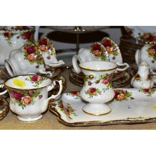 426 - ROYAL ALBERT 'OLD COUNTRY ROSES' DINNERWARES, comprising three tier cake/sandwich stand, two cake/sa... 