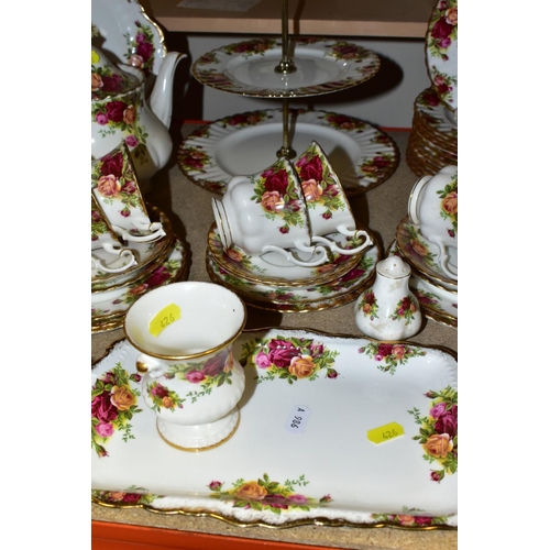 426 - ROYAL ALBERT 'OLD COUNTRY ROSES' DINNERWARES, comprising three tier cake/sandwich stand, two cake/sa... 