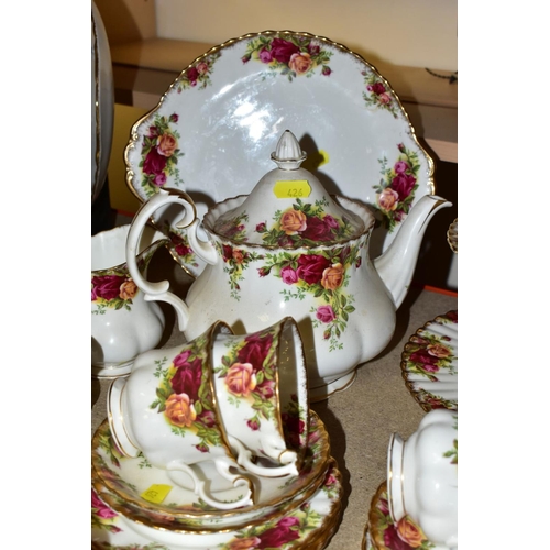 426 - ROYAL ALBERT 'OLD COUNTRY ROSES' DINNERWARES, comprising three tier cake/sandwich stand, two cake/sa... 