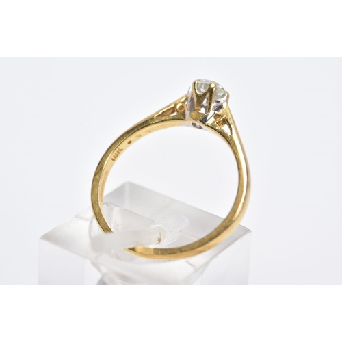 44 - A MODERN 18CT GOLD SINGLE STONE DIAMOND RING, estimated modern round brilliant cut diamond weight 0.... 