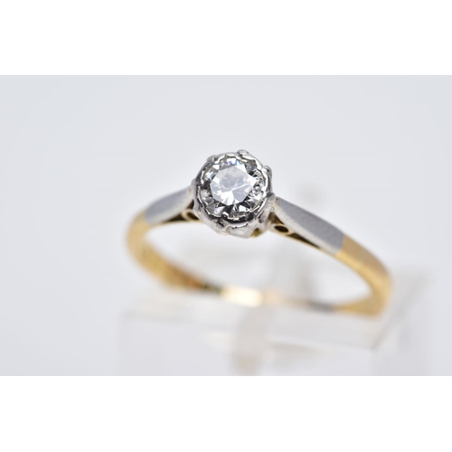 46 - A MID 20TH CENTURY DIAMOND SINGLE STONE RING, estimated brilliant cut weight 0.35ct, ring size L, st... 