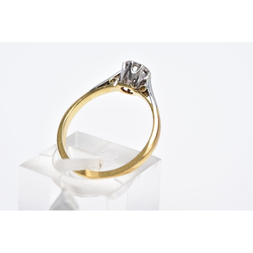 46 - A MID 20TH CENTURY DIAMOND SINGLE STONE RING, estimated brilliant cut weight 0.35ct, ring size L, st... 