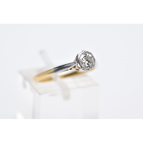 46 - A MID 20TH CENTURY DIAMOND SINGLE STONE RING, estimated brilliant cut weight 0.35ct, ring size L, st... 