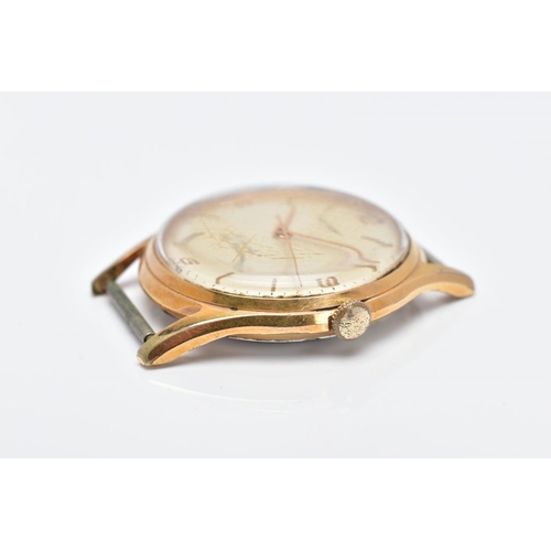 73 - A GOLD PLATED ROTARY WRISTWATCH, with a circular discoloured dial signed 'Rotary 25 Jewels Self Wind... 