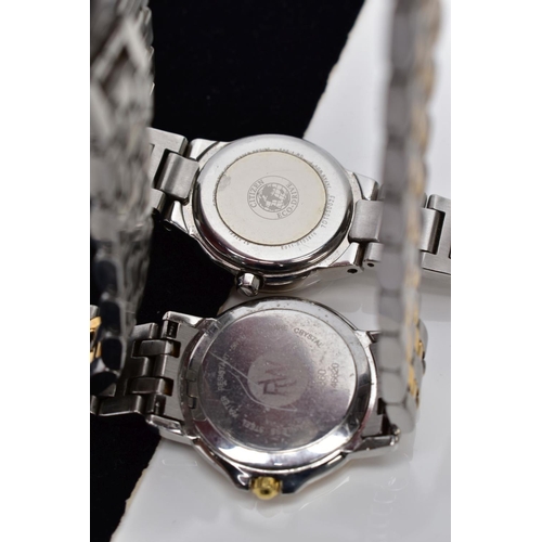 94 - TWO LADIES WRISTWATCHES, the first designed with a circular mother of pearl dial signed 'Citizen Eco... 