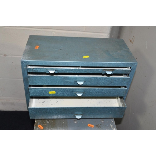 1055 - A STOR ALL STEEL METAL OFFICE CABINET with six drawers 34cm wide 42cm deep and 75cm high and a metal... 