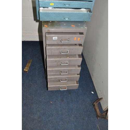 1055 - A STOR ALL STEEL METAL OFFICE CABINET with six drawers 34cm wide 42cm deep and 75cm high and a metal... 