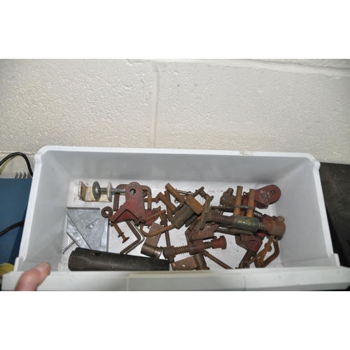 1056 - A TRAY CONTAINING POWER AND AUTOMOTIVE TOOLS including a Bosch and a Black and Decker electric drill... 