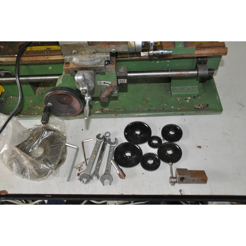 1088 - AN UNBRANDED MINIATURE METALWORKING LATHE 43cm long bed, 1100RPM speed with auto feed with seven pla... 