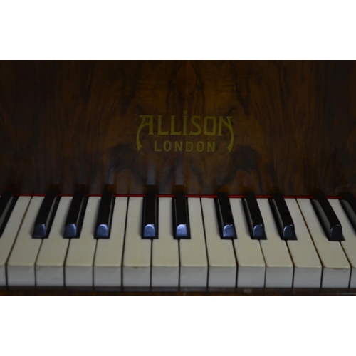 1200 - ALLISON (c1930-1940) A 4FT6 WALNUT GRAND PIANO, serial number 65069, on square legs and brass caster... 