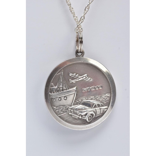 1 - A GEORG JENSEN ST. CHRISTOPHER PENDANT NECKLACE, of a circular form with one side depicting St. Chri... 