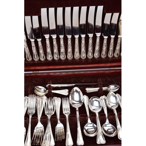 51 - A BOX OF ASSORTED FLATWARE AND A CANTEEN OF CUTLERY, the box contains a quantity of EPNS knives, for... 