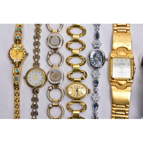 52 - A BOX OF ASSORTED LADIES AND GENTS WRISTWATCHES, to include seven gent's wristwatches with designs s... 