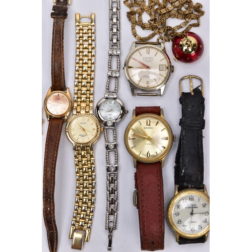 52 - A BOX OF ASSORTED LADIES AND GENTS WRISTWATCHES, to include seven gent's wristwatches with designs s... 