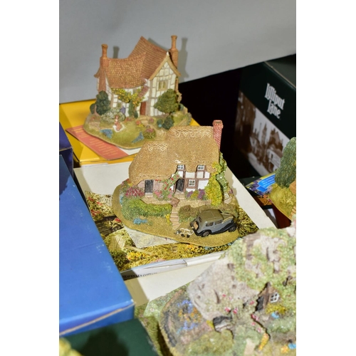 675 - FOURTEEN LILLIPUT LANE SCUPLTURES FROM COLLECTORS CLUB/ANNIVERSARY SERIES, boxed and with deeds exce... 