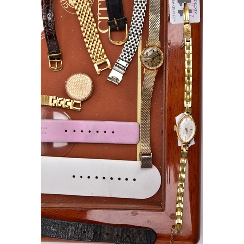 117 - A TRAY OF VARIOUS WRISTWATCHES, MOVEMENTS ANDE PARTS, to include a quantity of ladies and gents wris... 