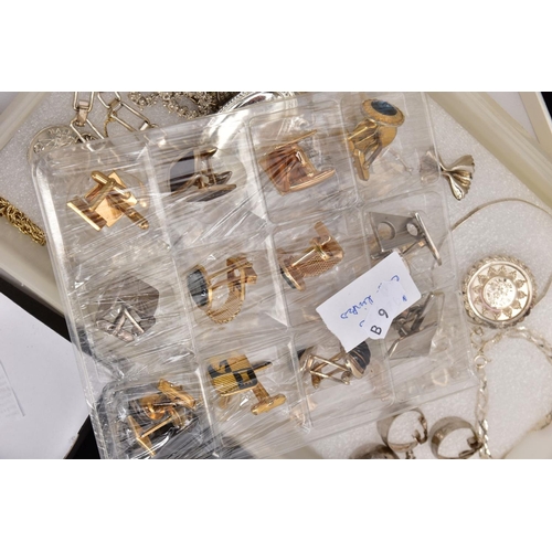 120 - A SELECTION OF ITEMS, to include a white metal pendant necklace, the pendant in the form of a letter... 