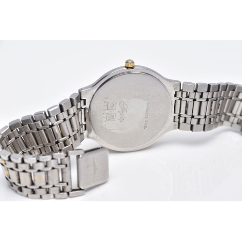 17 - A GENTS 'LONGINES' QUARTZ WRISTWATCH, round white dial signed 'Longines', date window at the three o... 