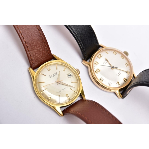 60 - TWO GENTS WRISTWATCHES, the first with a round champagne dial signed 'Rotary, 17 jewels, Incabloc', ... 