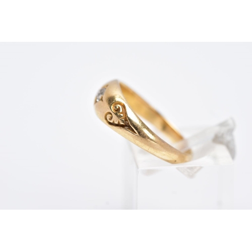 72 - AN 18CT GOLD DIAMOND SIGNET RING, set with a single claw set transitional cut diamond, total estimat... 