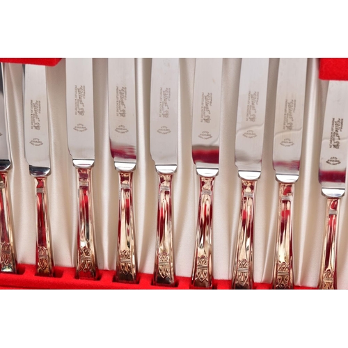 92 - A COMPLETE CANTEEN OF 'VALIANT PLATE'CUTLERY, a forty four piece set to include knives, forks, spoon... 