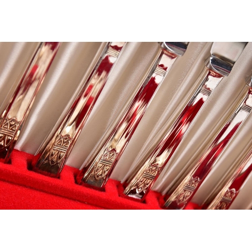 92 - A COMPLETE CANTEEN OF 'VALIANT PLATE'CUTLERY, a forty four piece set to include knives, forks, spoon... 