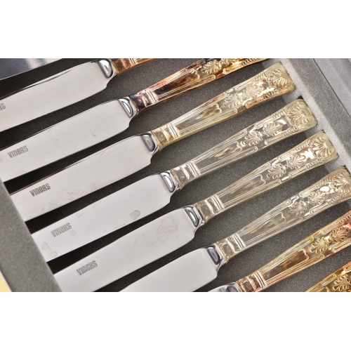 93 - A COMPLETE CANTEEN OF 'VINERS' SILVER-PLATED CUTLERY, wooden canteen opens to reveal a fifty-eight p... 