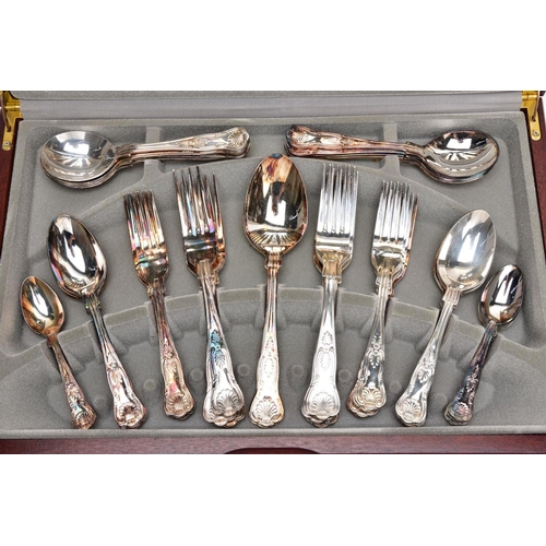 93 - A COMPLETE CANTEEN OF 'VINERS' SILVER-PLATED CUTLERY, wooden canteen opens to reveal a fifty-eight p... 