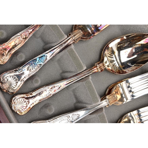 93 - A COMPLETE CANTEEN OF 'VINERS' SILVER-PLATED CUTLERY, wooden canteen opens to reveal a fifty-eight p... 