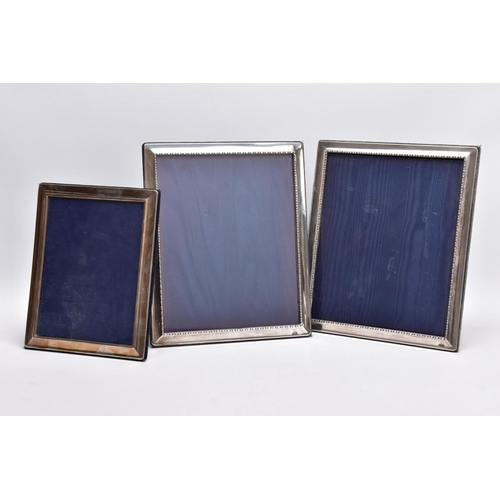 94 - A SELECTION OF SILVER LINED PHOTO FRAMES, to include nine frames in total, of various designs and si... 