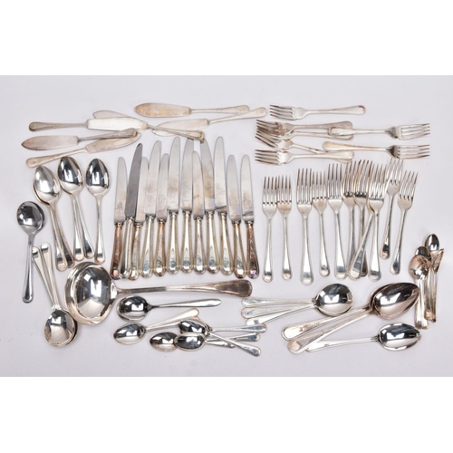 98 - A BOX OF ASSORTED FLATWARE, to include EPNS knives, forks, tablespoons, teaspoons, soup spoons, fish... 