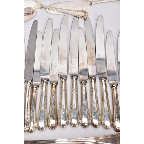 98 - A BOX OF ASSORTED FLATWARE, to include EPNS knives, forks, tablespoons, teaspoons, soup spoons, fish... 