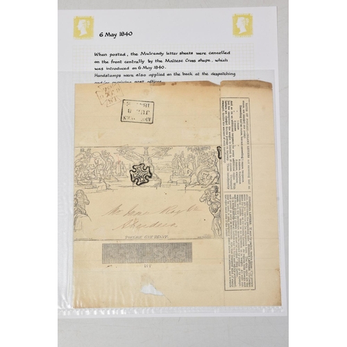 1 - GB 1840 COLLECTION OF USED AND UNUSED MU/READY LETTER SHEETS AND ENVELOPES comprising penny wrapper ... 