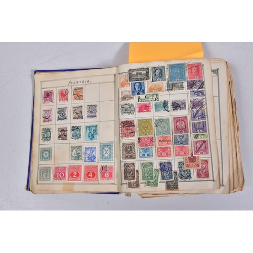 110 - A COLLECTION OF STAMPS housed in old well filled 'Lincoln' album with ranges of Worldwide lower valu... 