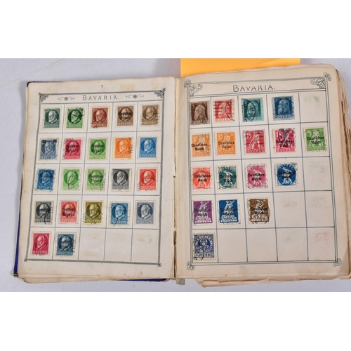 110 - A COLLECTION OF STAMPS housed in old well filled 'Lincoln' album with ranges of Worldwide lower valu... 