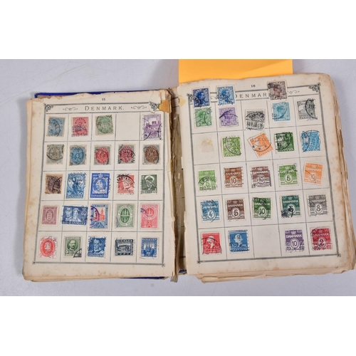 110 - A COLLECTION OF STAMPS housed in old well filled 'Lincoln' album with ranges of Worldwide lower valu... 