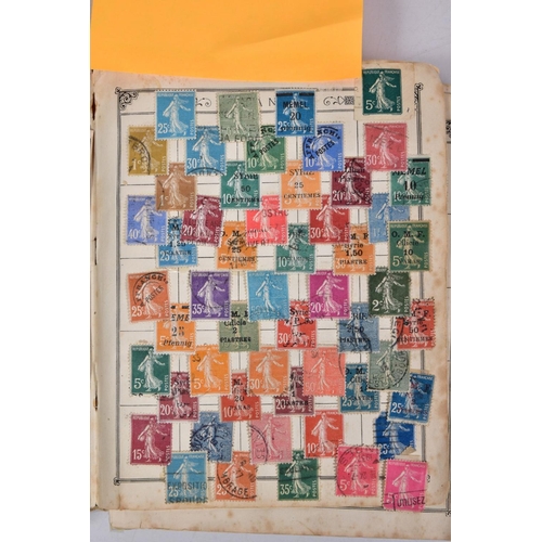 110 - A COLLECTION OF STAMPS housed in old well filled 'Lincoln' album with ranges of Worldwide lower valu... 