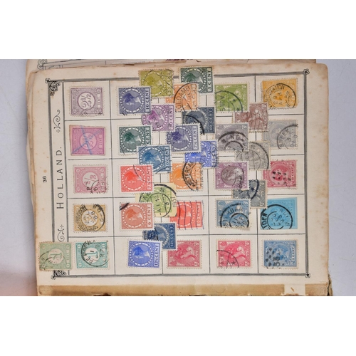 110 - A COLLECTION OF STAMPS housed in old well filled 'Lincoln' album with ranges of Worldwide lower valu... 