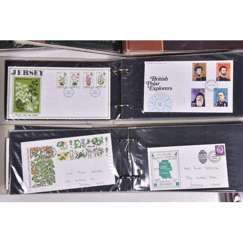 116 - A BOX CONTAINING FOURTEEN ALBUMS viz, four cover albums with 1960's-80's first day covers from GB & ... 