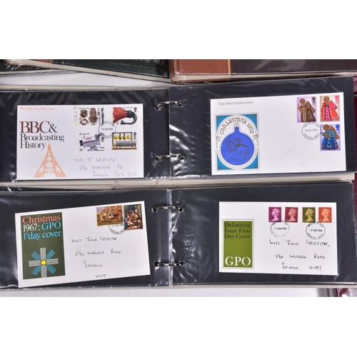 116 - A BOX CONTAINING FOURTEEN ALBUMS viz, four cover albums with 1960's-80's first day covers from GB & ... 