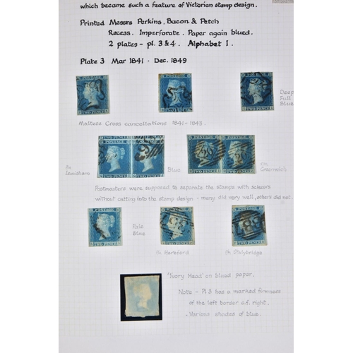 14 - GB QV LINE ENGRAVED COLLECTION including eight Penny Blacks (one on cover), two 1840 2d Blues, quant... 