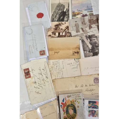 33 - INTERESTING BUNDLE OF POSTAL HISTORY AND POSTCARDS relating to Lake District area, noting Penny Blac... 