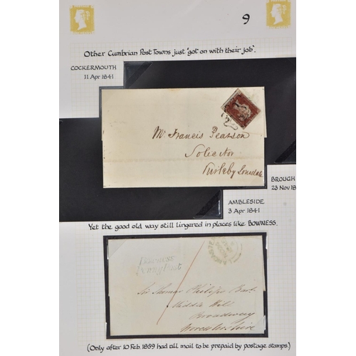 41 - GB COLLECTION OF POSTAL HISTORY from 1830's to 1840's including lovely strike of rare Kirby Lonsdale... 