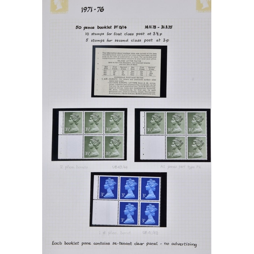 42 - GB QEII WILDINGS & PRE DECIMAL BOOKLET panes collection in green album, apparently MNH