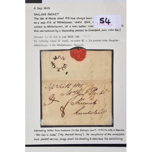 54 - ISLE OF MAN POSTAL HISTORY COVER to Keswick initially rated 3d then re-rated to 8d, really fine stri... 